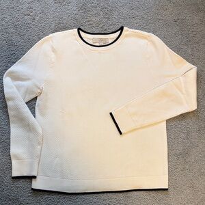 LOFT Cream Sweater with Black Accents